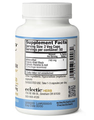 Eclectic Institute Black Cohosh capsules close-up for convenient daily joint support.