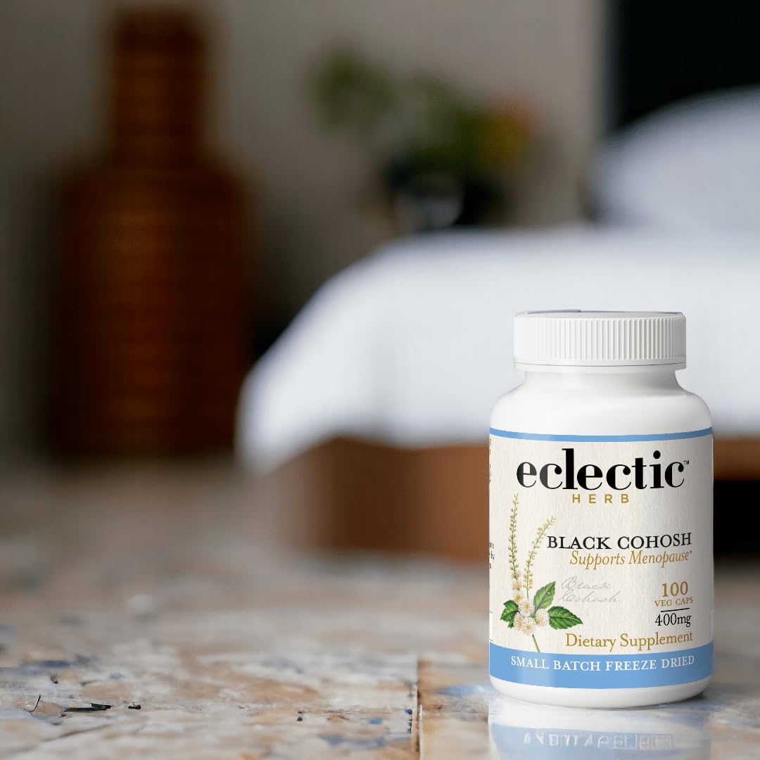 Eclectic Institute Black Cohosh use with a spoon for daily wellness routine.