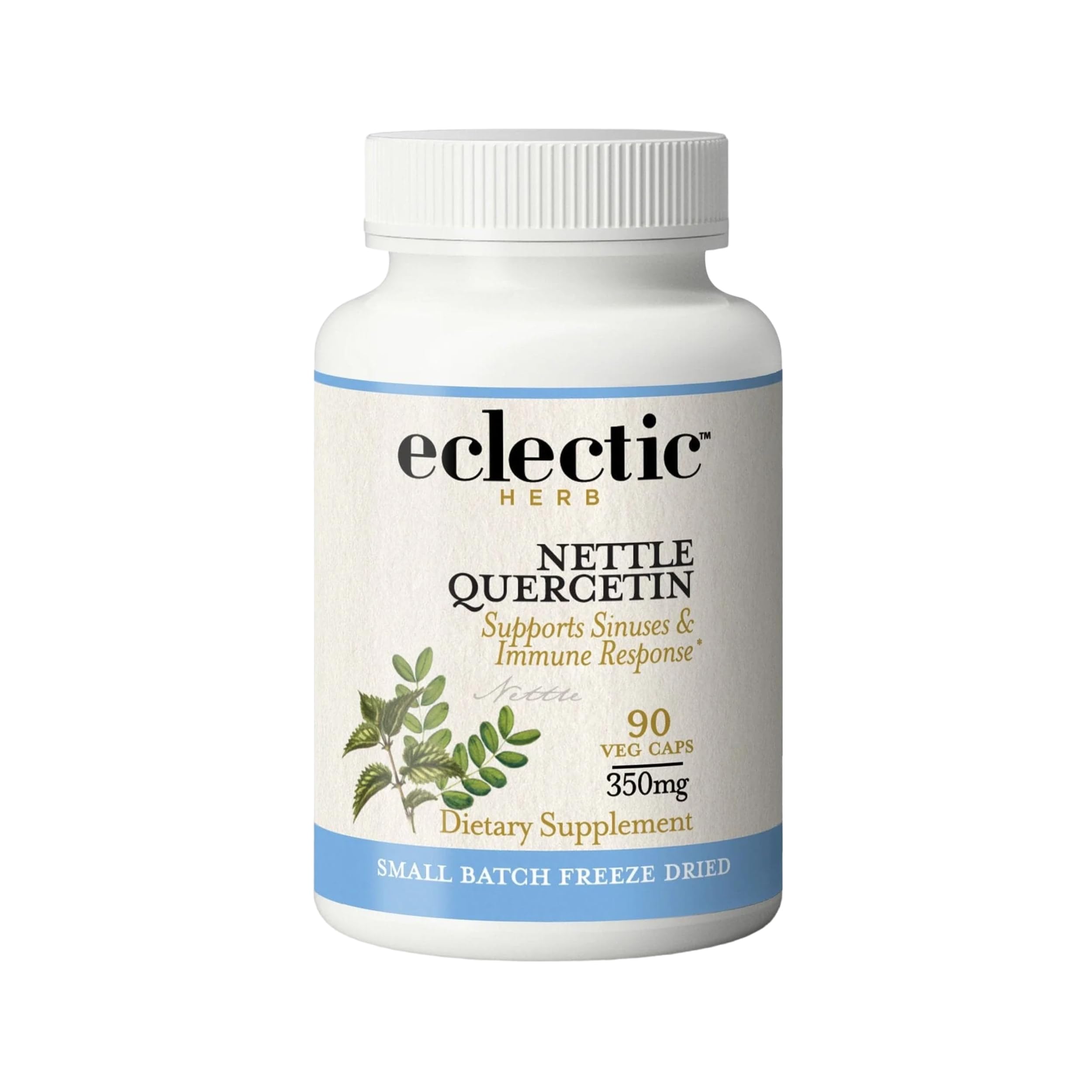 Eclectic Institute Eclectic Herb Nettle Quercetin capsules in a bottle for daily immune and sinus support
