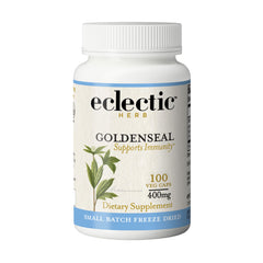 Eclectic Institute Goldenseal capsules in a bottle for immune support and sinus care