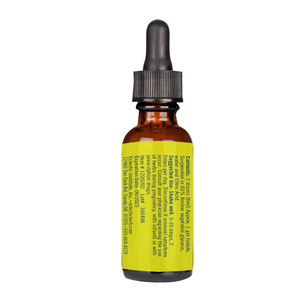 Eclectic Institute Lomatium Isolate Glycerite ingredients list highlights glycerin base