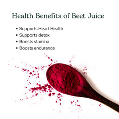 Eclectic Institute Organic Beet Juice Powder label highlights purity and organic sourcing.