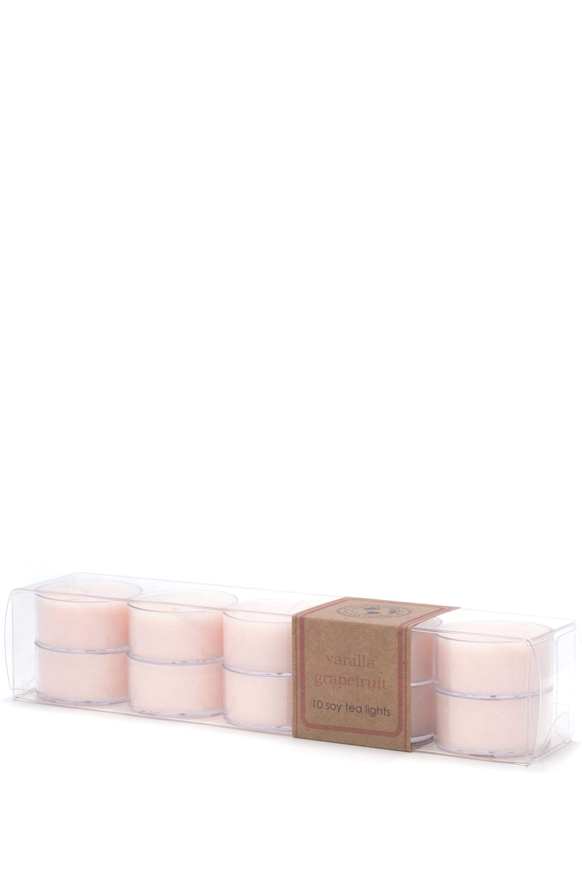 Eco Candle Co. Vanilla Grapefruit tea light pack, ideal for layered ambiance in any centerpiece.