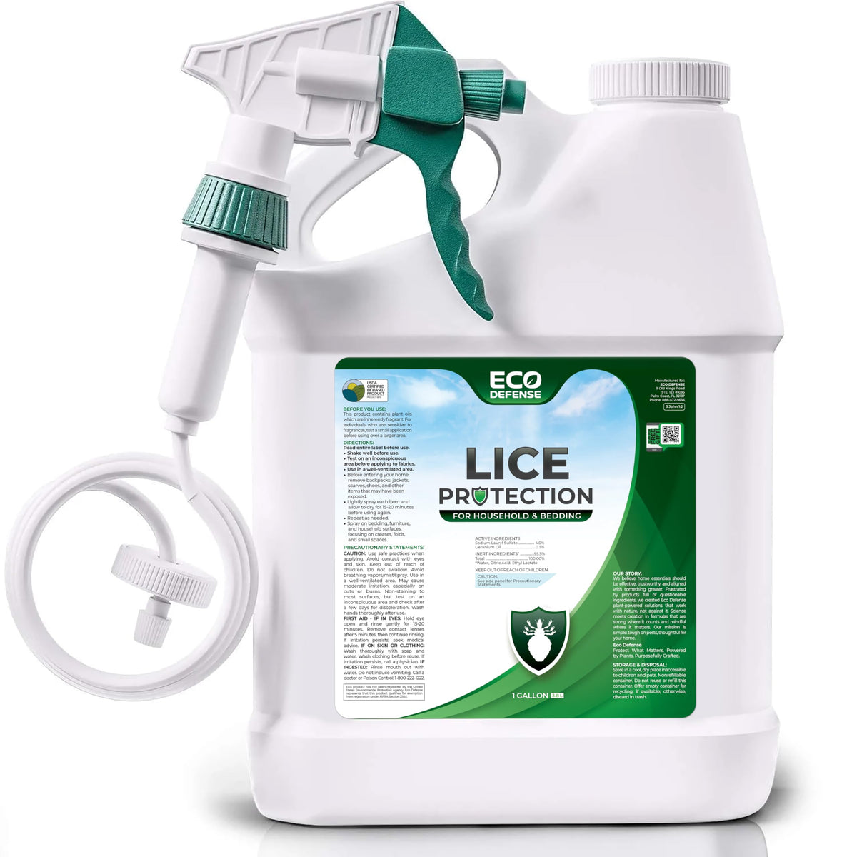 Eco Defense Lice Spray for furniture and bedding, a natural, plant-based defense for household fabrics.