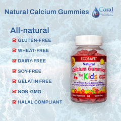 Eco Safe Coral Calcium D3 Kids Gummy cherry closeup highlighting flavor
