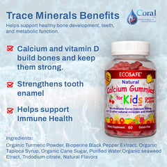 Eco Safe Coral Calcium D3 Kids Gummy texture closeup showing chewy consistency