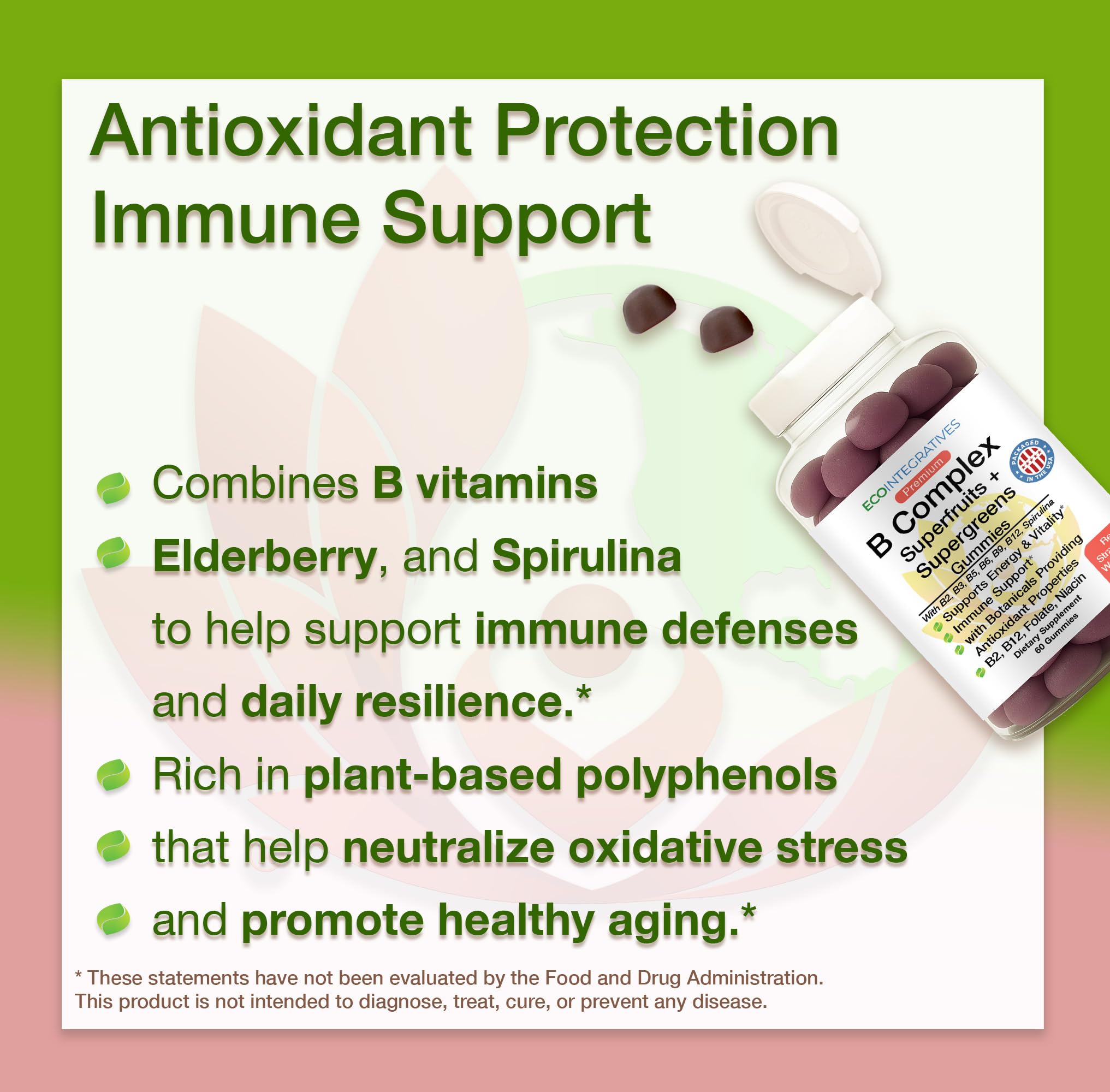 EcoIntegratives B12 methylcobalamin boosts energy support in gummies.