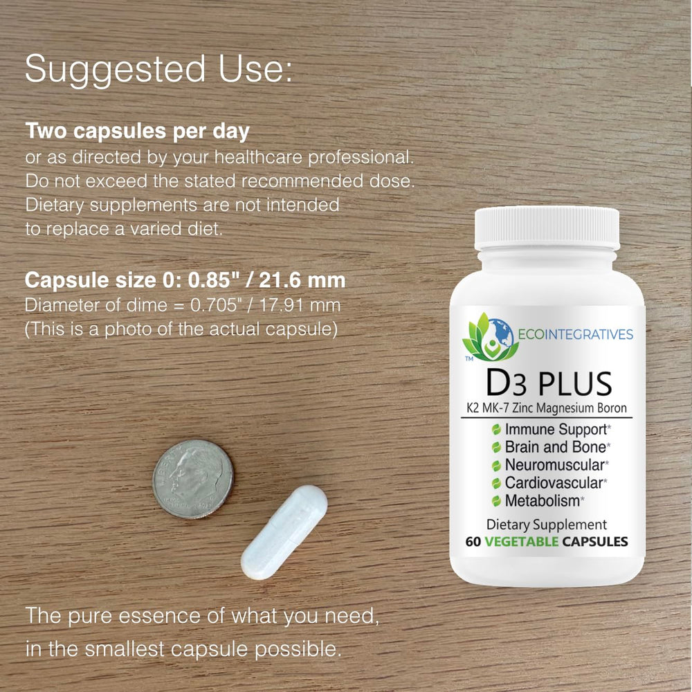 EcoIntegratives D3 Plus Boron label highlights vegan formula and ingredients