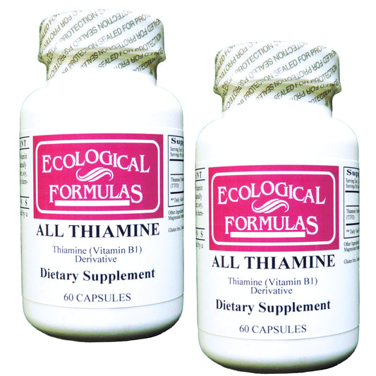 Ecological Formulas All Thiamine front view bottle; supports daily nutritional intake.