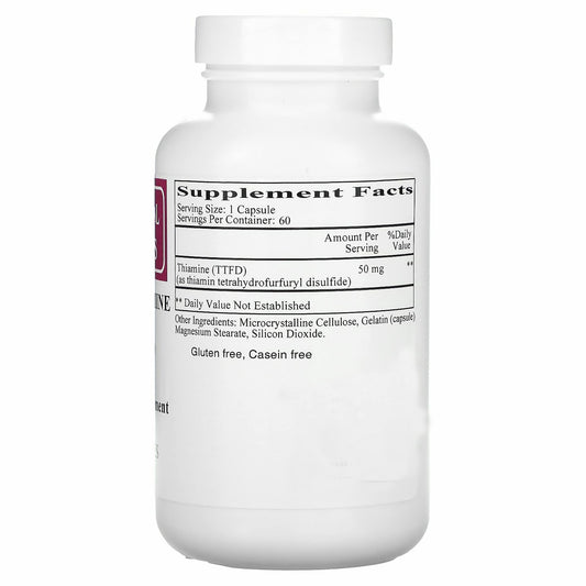 Ecological Formulas All Thiamine side view bottle; convenient two-bottle pack.