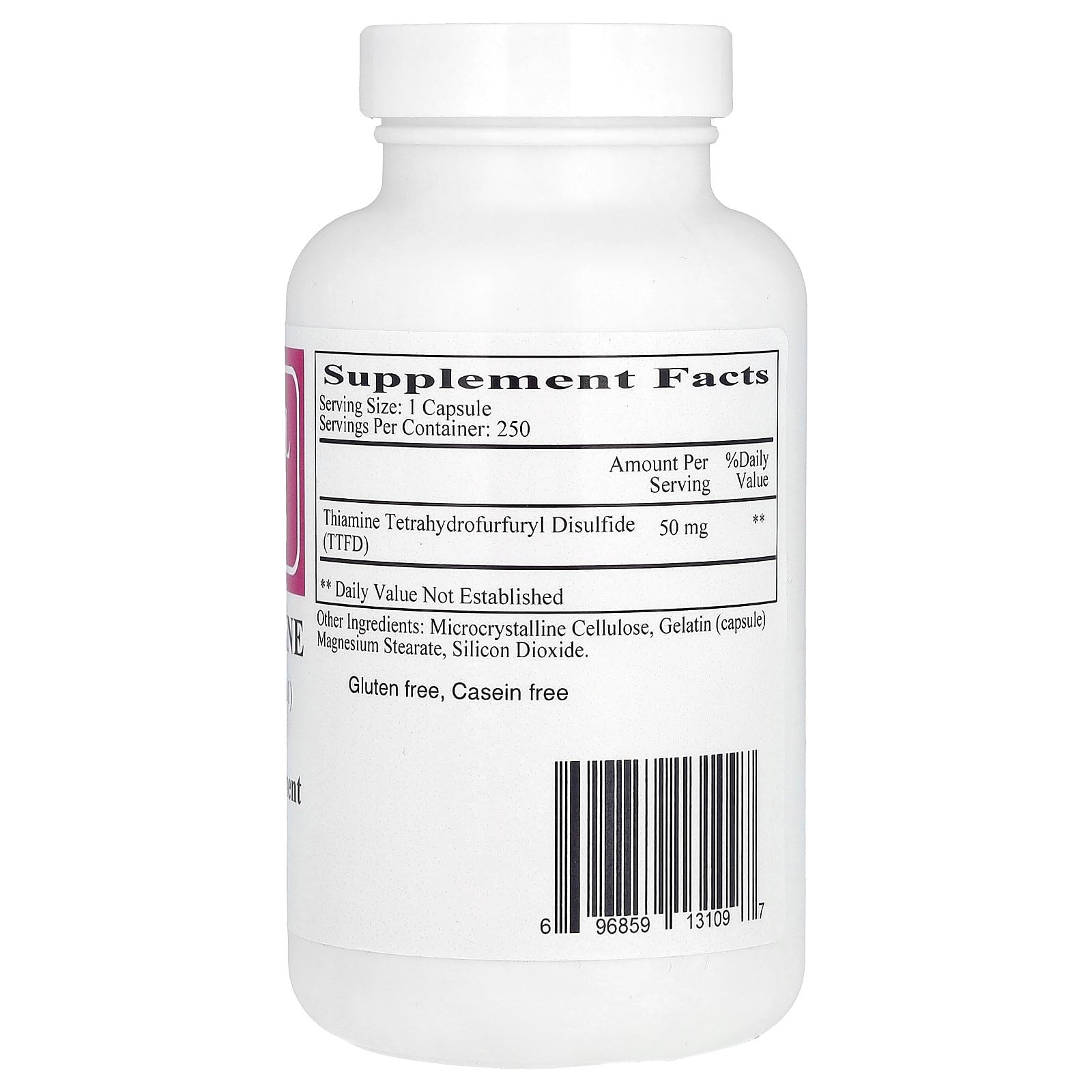Ecological Formulas All Thiamine capsules arranged for easy daily B1 supplementation.