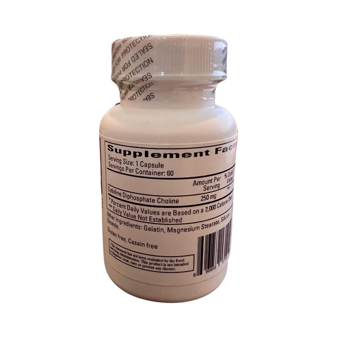 Ecological Formulas Cytidine Choline 250 mg packaging, easy-to-open bottle for convenient use.