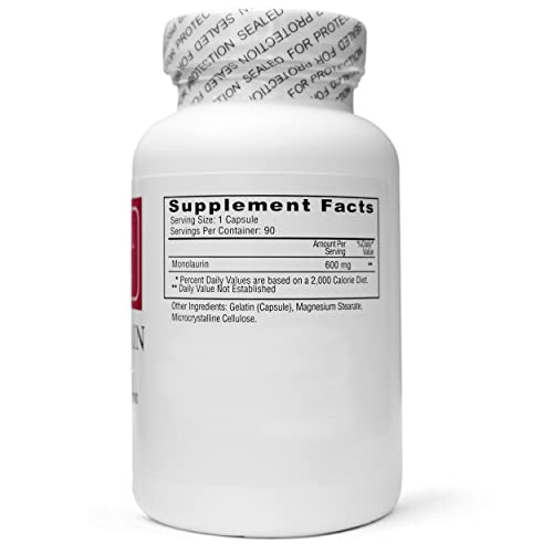 Ecological Formulas Monolaurin packaging with boxes and bottles signals premium origin