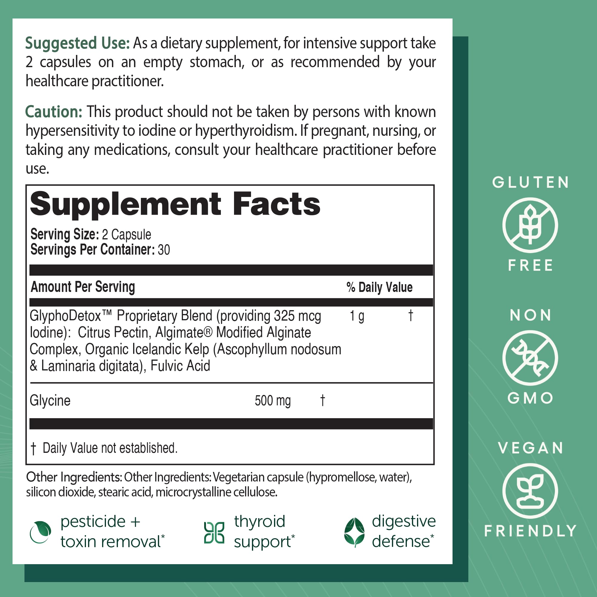 EcoNugenics Detox Rescue glycine supports antioxidant nourishment and systemic balance.