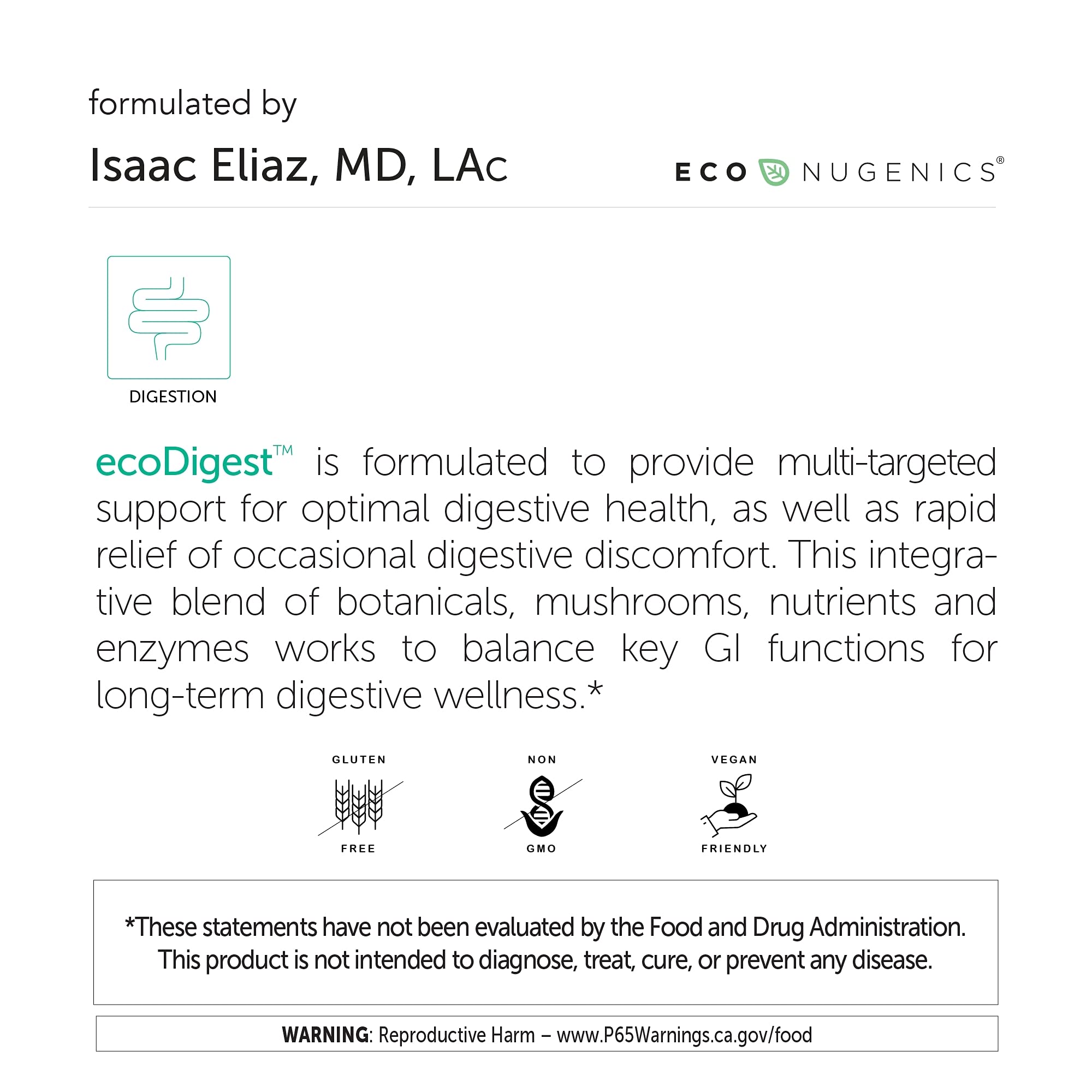 EcoNugenics EcoDigest contains Maitake and Lion's Mane medicinal mushrooms.