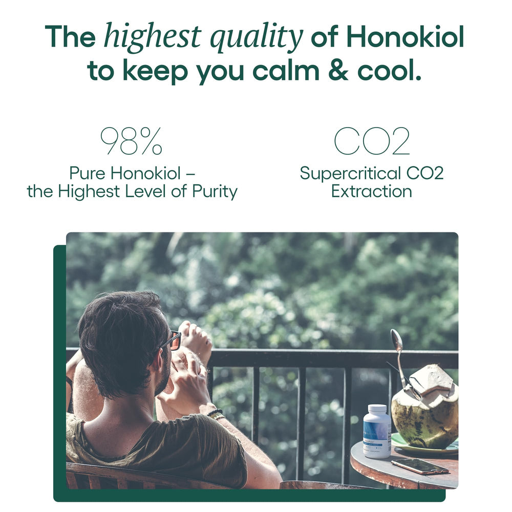 EcoNugenics HonoPure label detail showing high-purity honokiol and quality marks