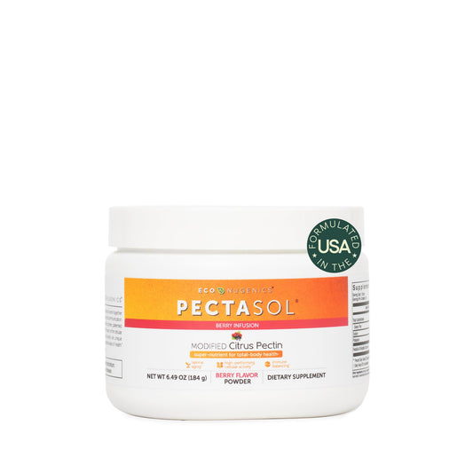 EcoNugenics PectaSol berry powder bottle for daily immune support and healthy aging.