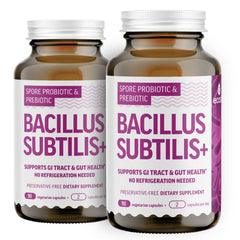 Ecosh Bacillus Subtilis spore bottle showing potent daily probiotic support