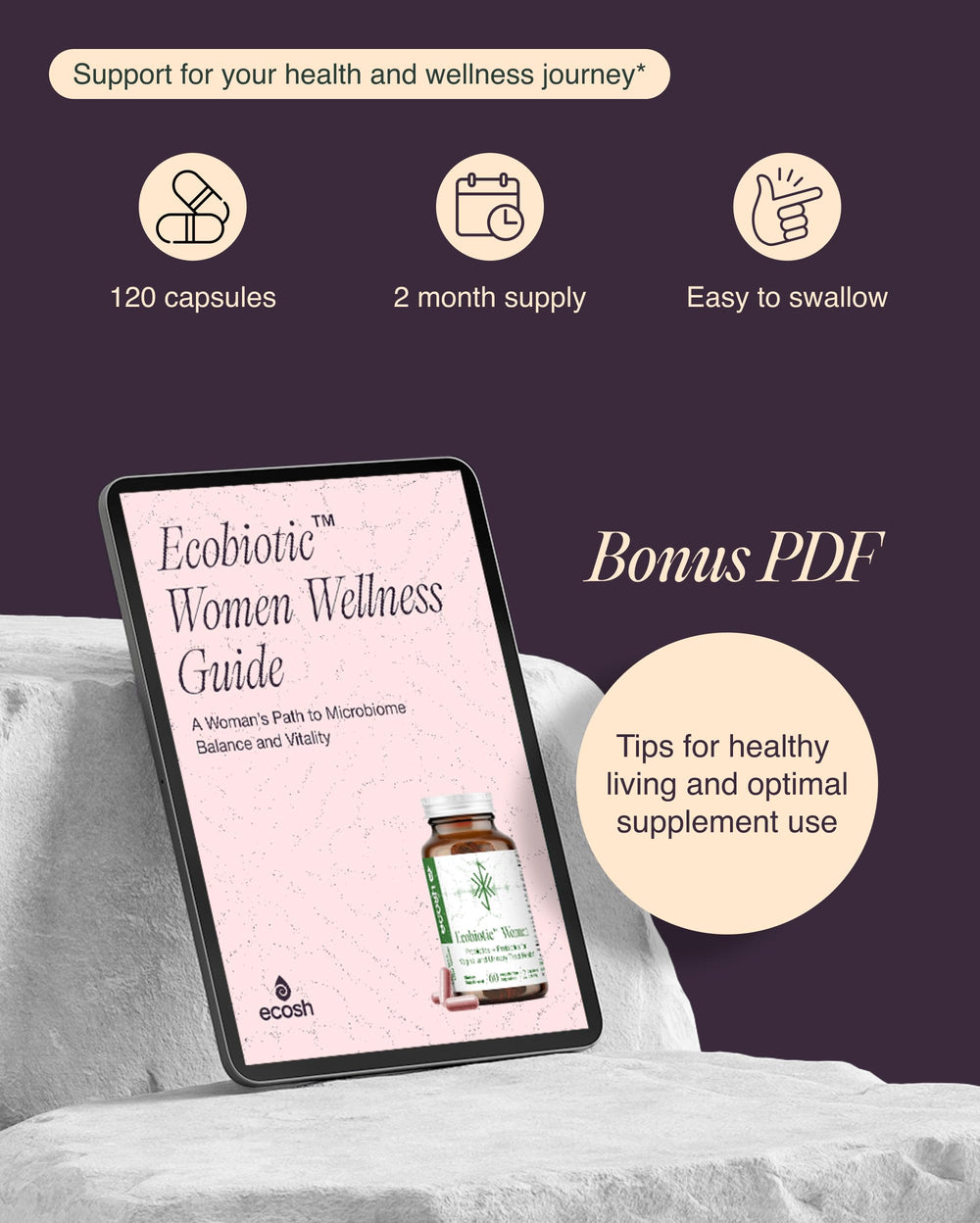 Ecosh probiotic made in Estonia with ISO-certified facility and microbiome experts.