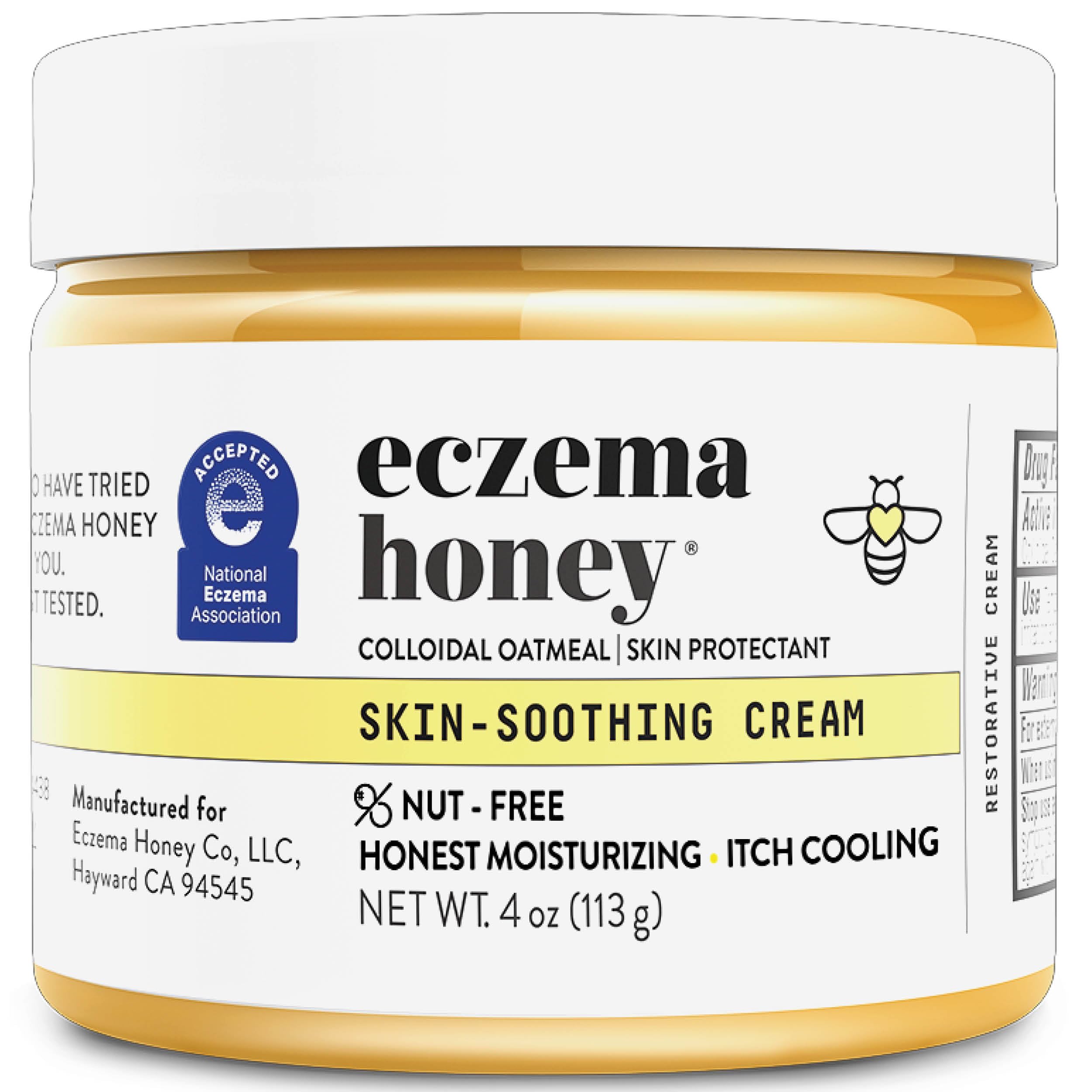 ECZEMA HONEY bottle shows nut-free formula for dry skin relief
