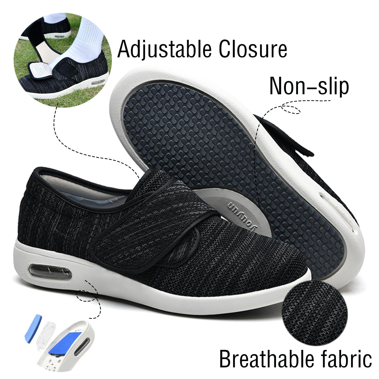 EDCYF lightweight-midsole with air cushion for responsive cushioning.