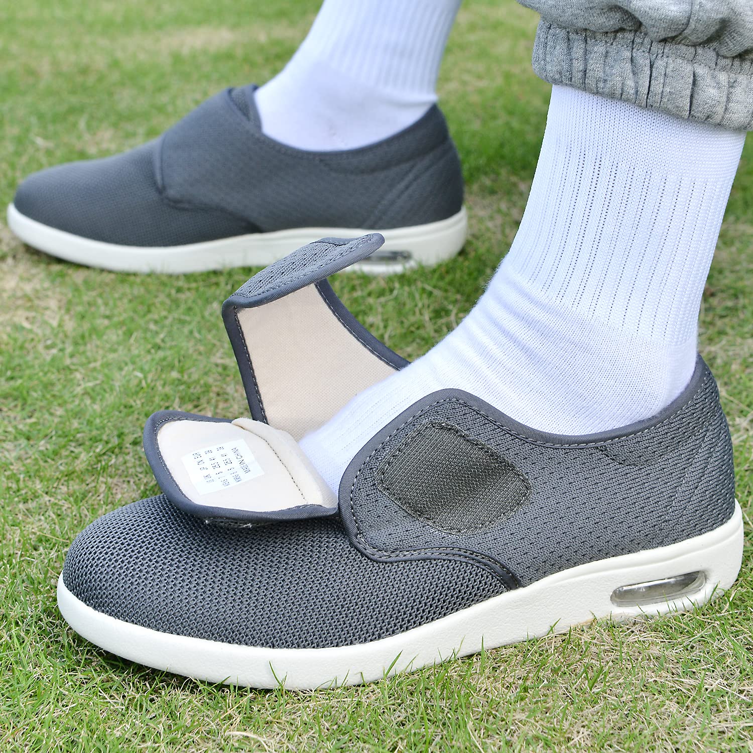 EDCYF women's diabetic shoes with stability heel support for steady walking