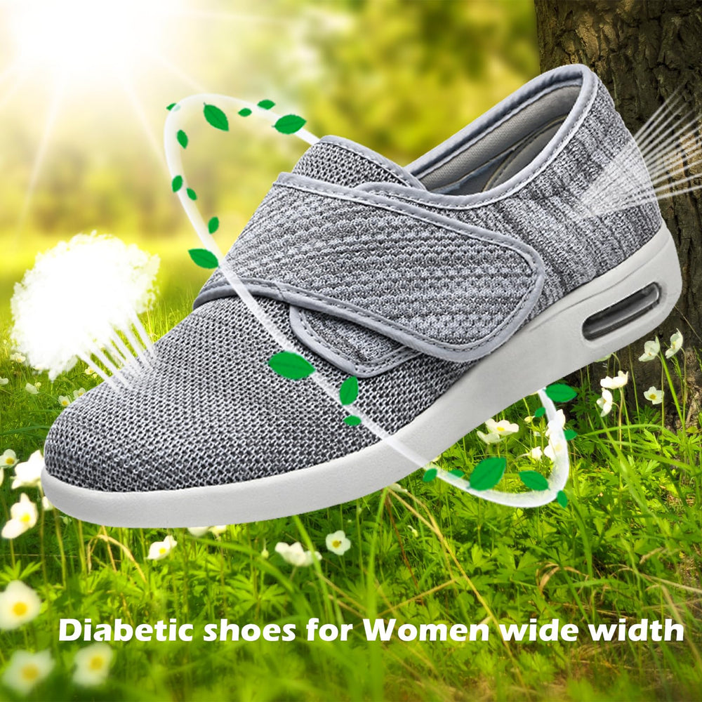 EDCYF diabetic shoes with wide toe box provide swelling relief and roomy comfort.
