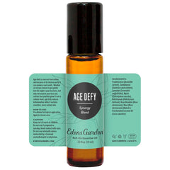 Edens Garden Age Defy care routine setup showing on-the-go wellness ritual.