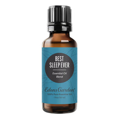 Close-up of Edens Garden Best Sleep Ever bottle label for premium aromatherapy.
