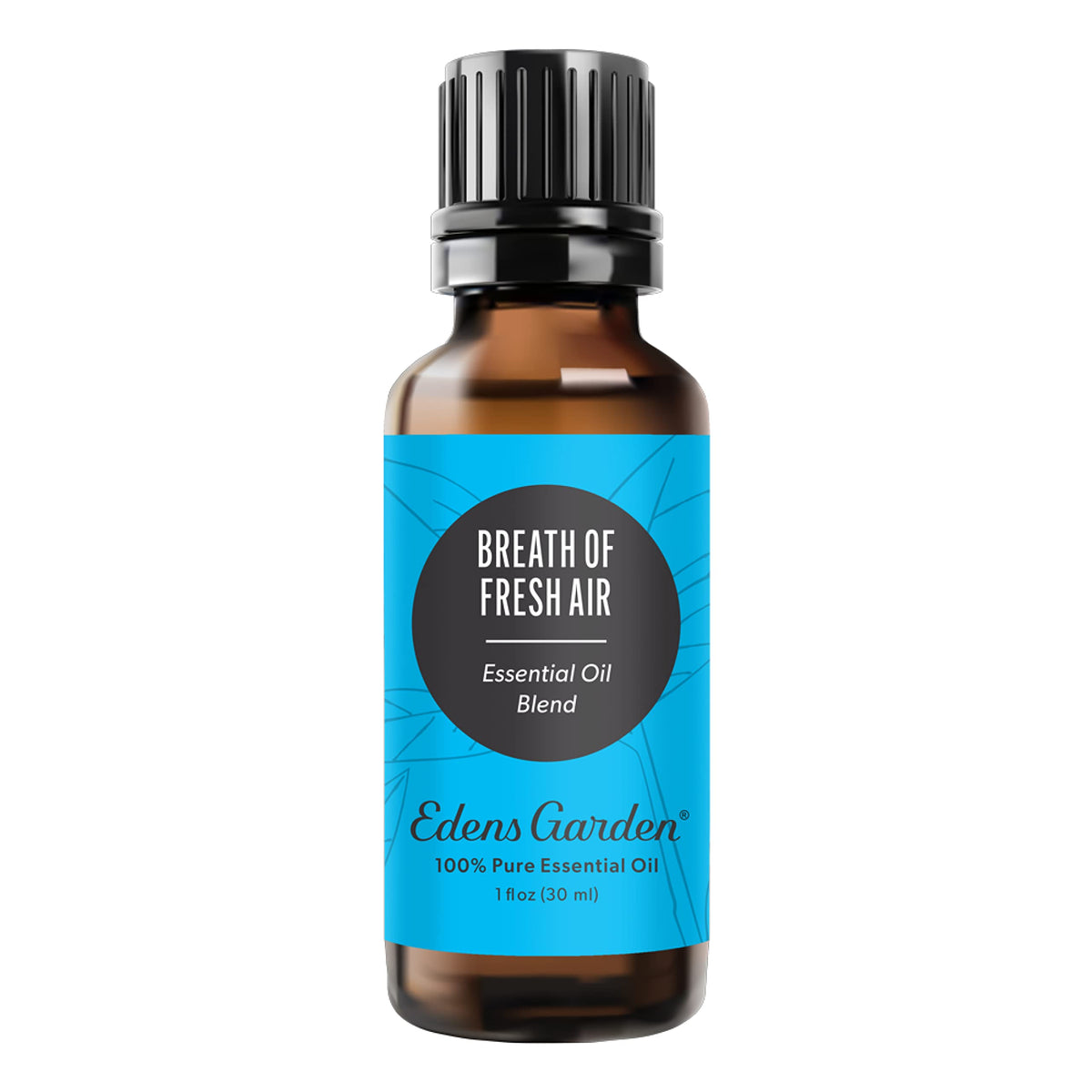 Edens Garden Breath of Fresh Air bottle showcasing citrusy essential oil blend for refreshing spaces.
