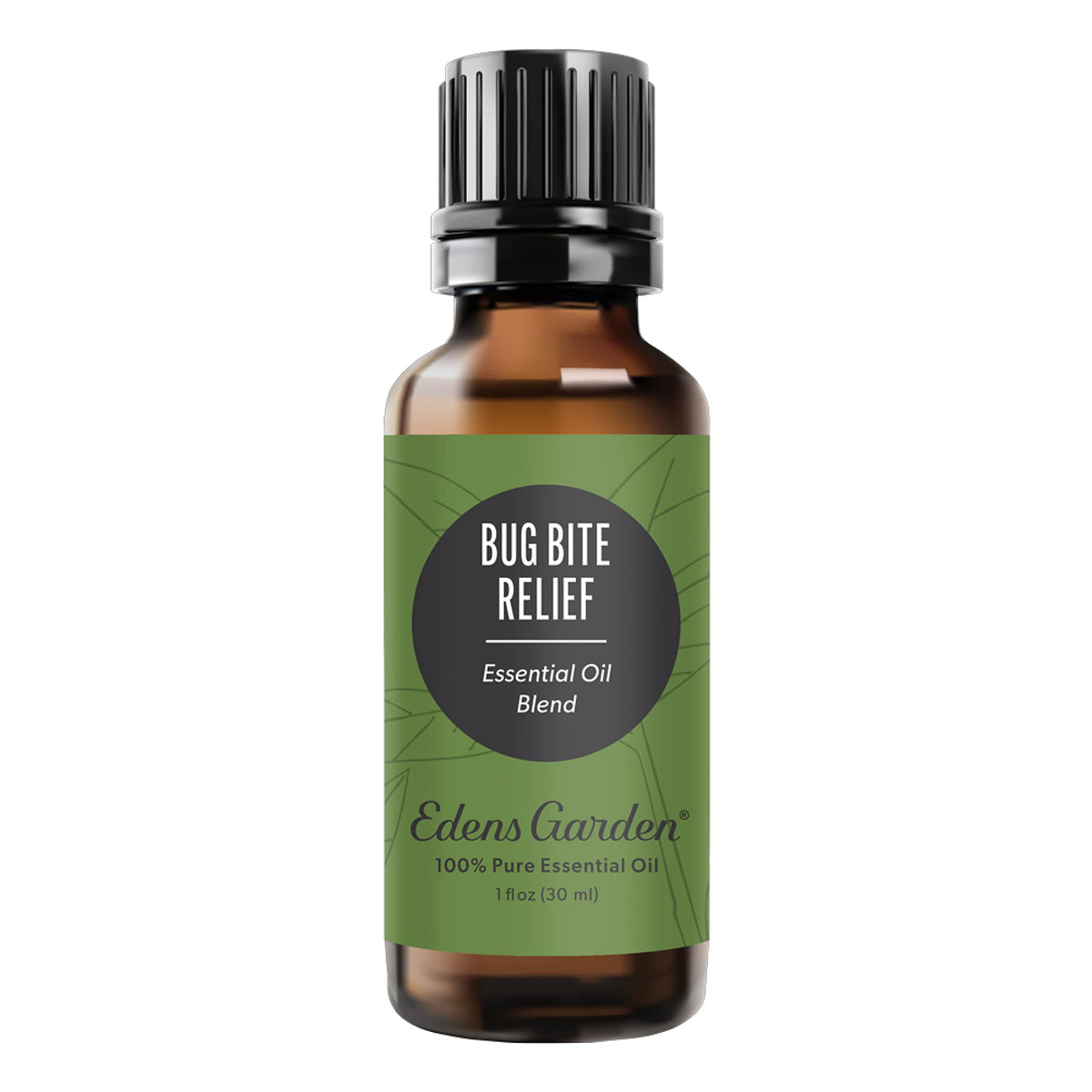 Edens Garden Bug Bite Relief bottle close-up showing skin comfort for outdoors