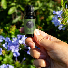 Edens Garden Bug Bite Relief label detail on pure essential oil blend