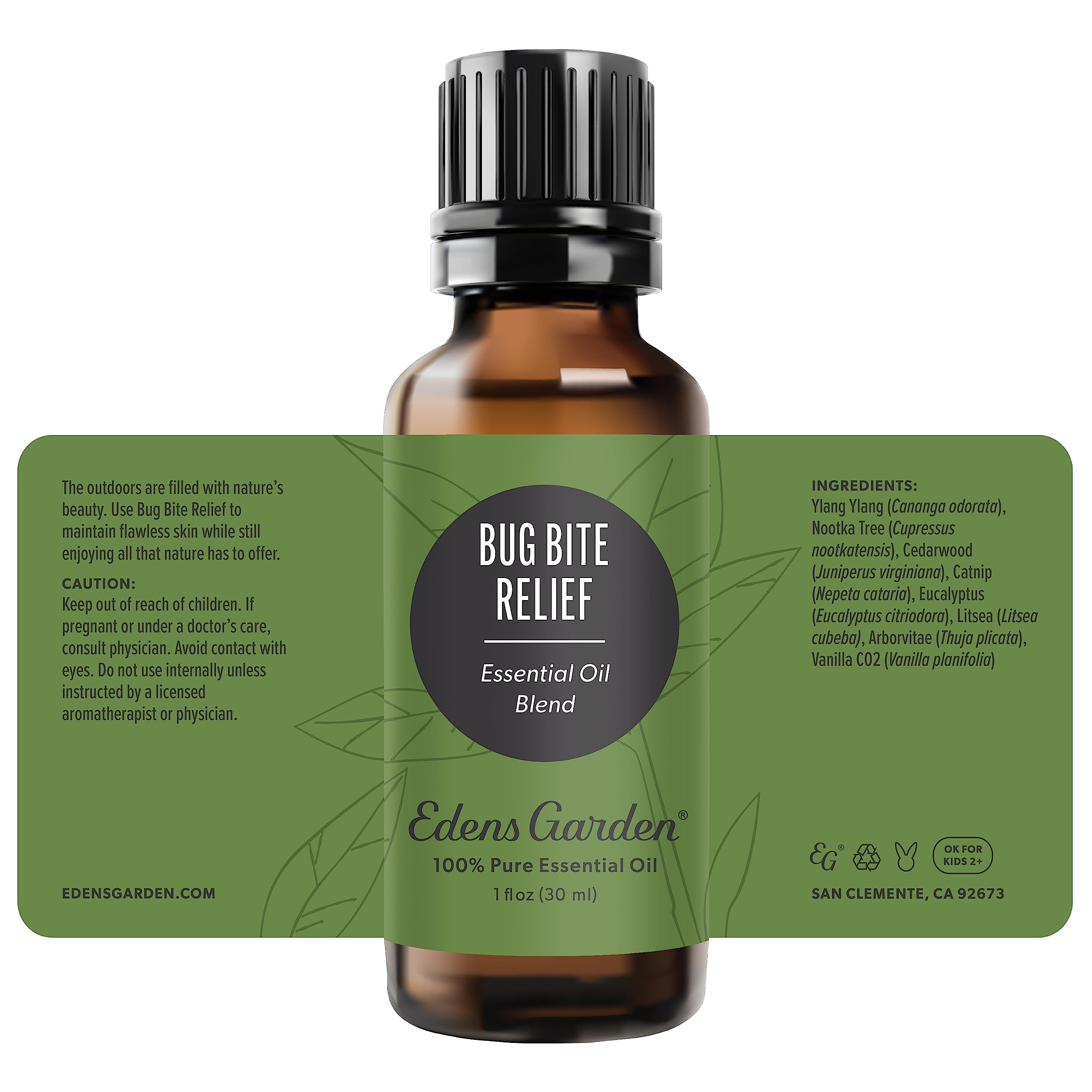 Edens Garden Bug Bite Relief packaging close-up emphasizing value and care