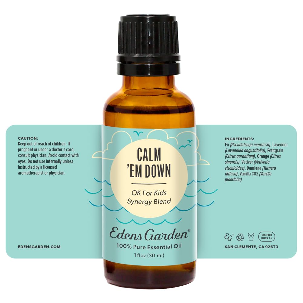 Edens Garden Calm 'Em Down patch test-friendly topical use cue