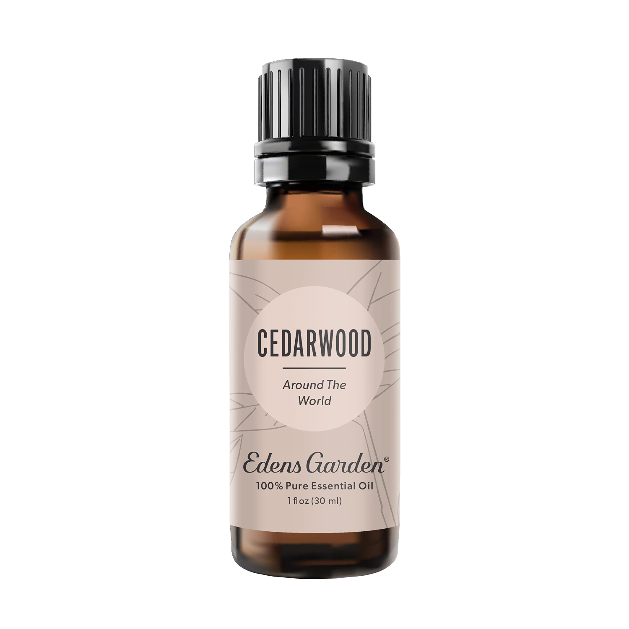Edens Garden Cedarwood Around The World essential oil bottle for aromatherapy.