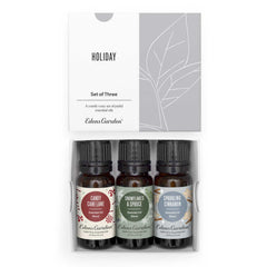 Edens Garden Christmas Blend bottle closeup for festive diffusion and mood setting.