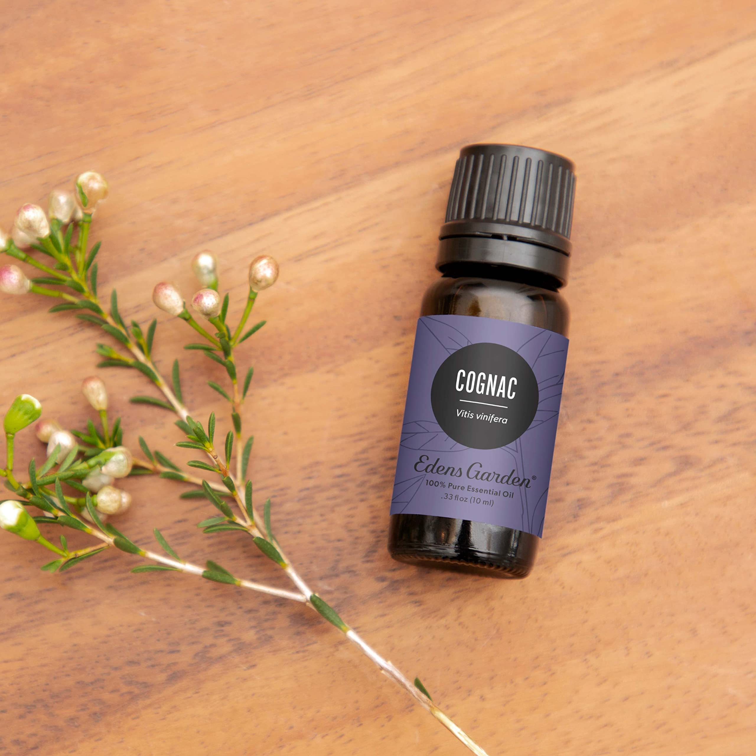 Edens Garden Cognac Essential Oil blends with wood notes for warm ambiance.