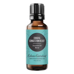 Edens Garden Cough & Congestion blend bottle for inhalation and aromatherapy.