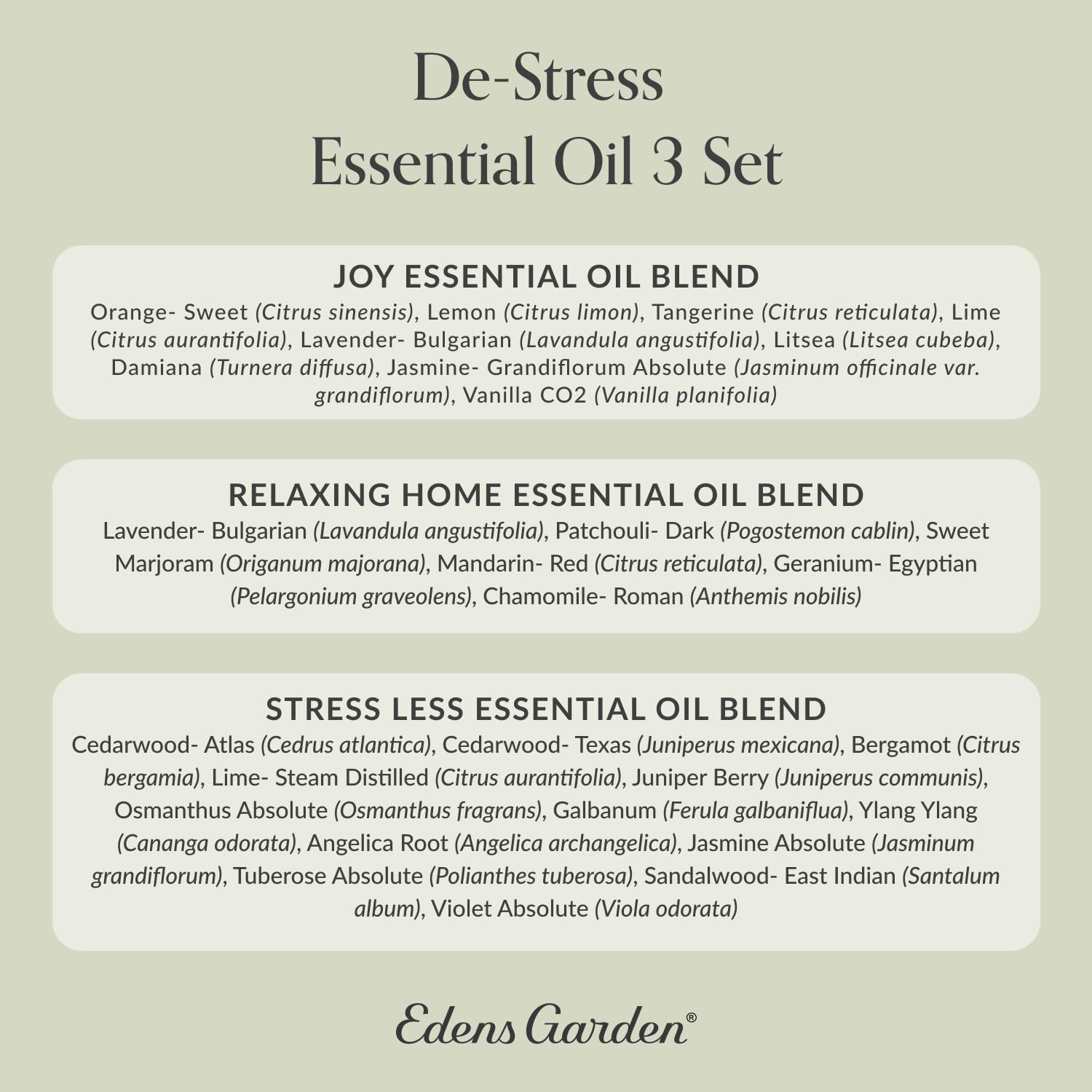 Edens Garden De-Stress Gift Pack Display showcases a thoughtful aromatherapy gift.