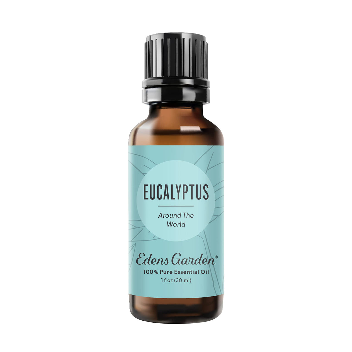 Edens Garden Eucalyptus Around The World bottle close-up for aromatherapy