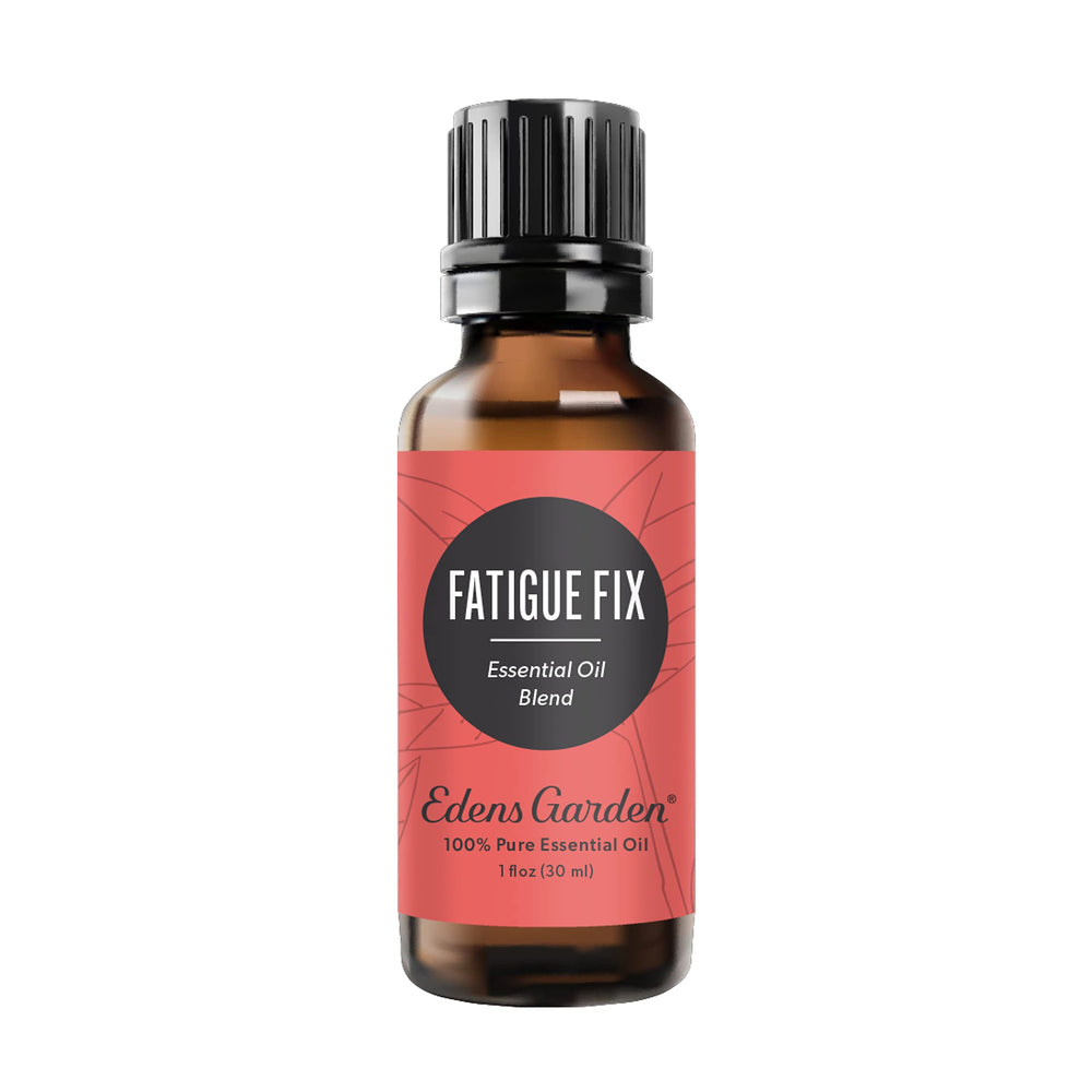 Edens Garden Fatigue Fix bottle with forest-inspired aroma for mood support.