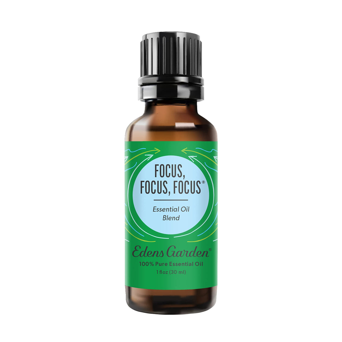 Edens Garden Focus bottle with citrus-woody aroma for focus and calm