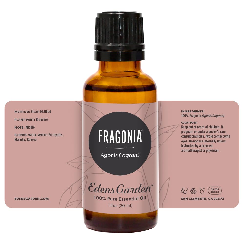 Edens Garden Fragonia amber bottle signaling premium packaging.
