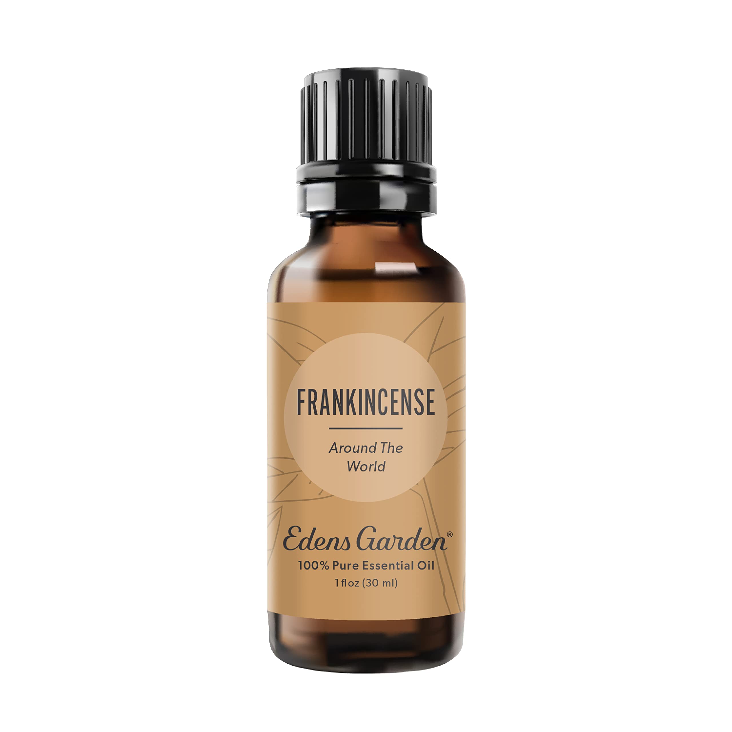 Edens Garden Frankincense essential oil bottle close-up for diffusion
