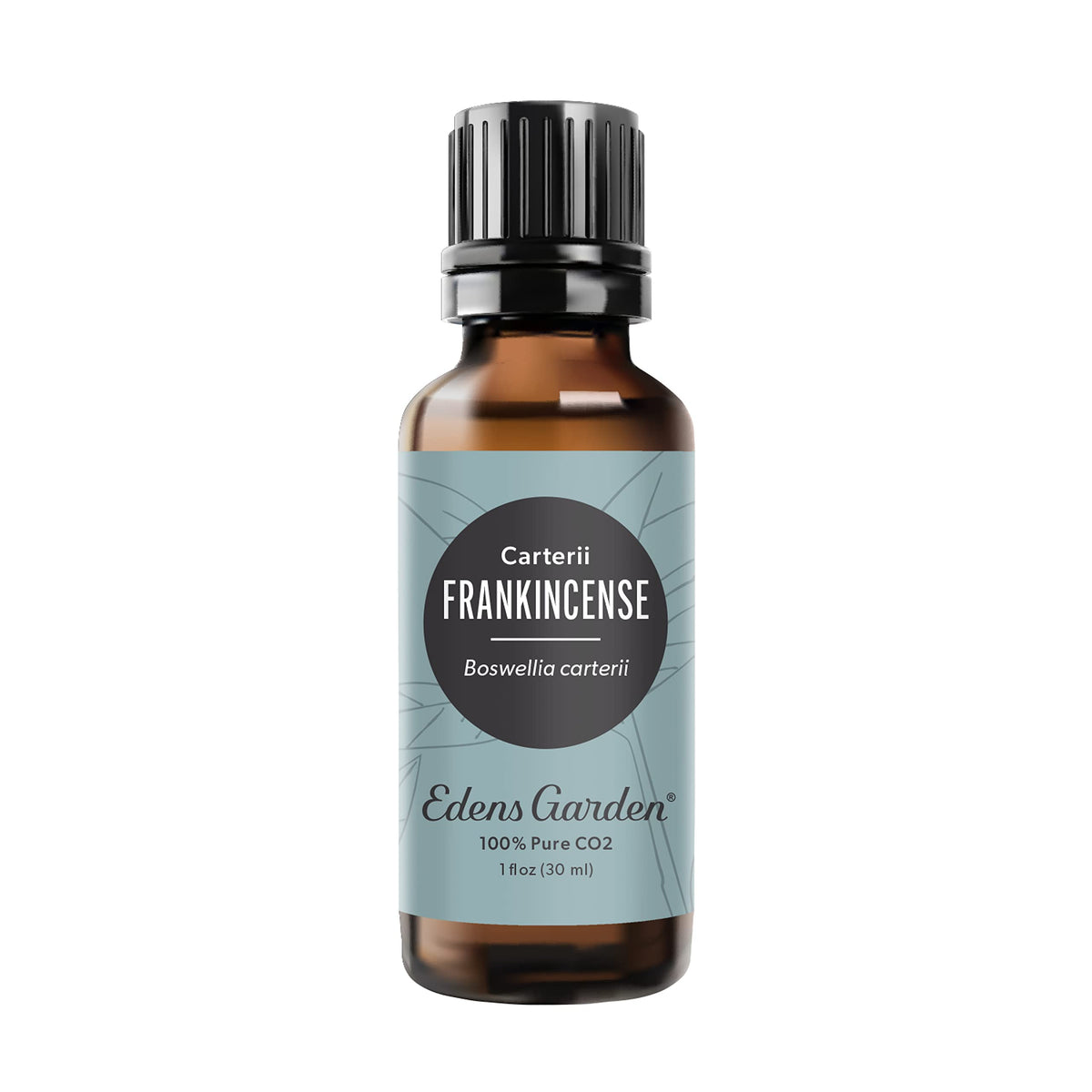 Edens Garden Frankincense CO2 bottle for aromatherapy and skin care benefits.