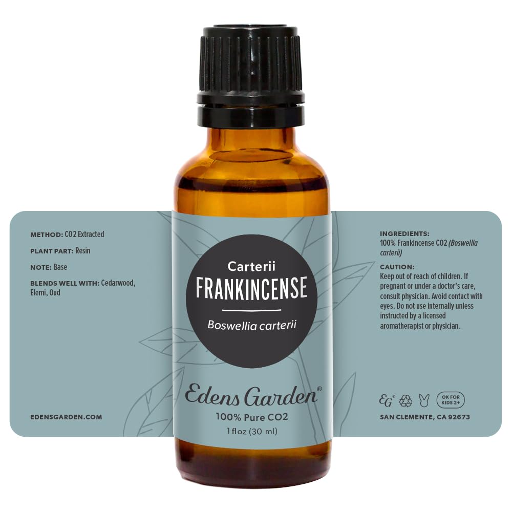 Edens Garden Frankincense CO2 skin application concept illustrating gentle use.