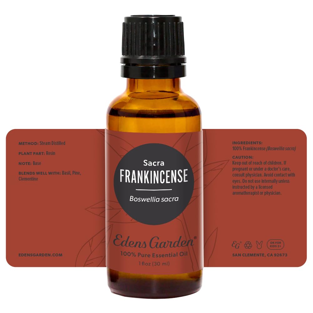 Edens Garden Frankincense Sacra aroma-ritual captures resinous scent for meditative rituals.