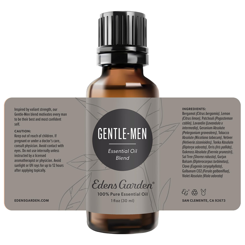 Edens Garden Gentle-Men branding shot reinforcing trusted aromatherapy source