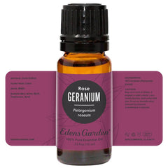 Edens Garden Geranium-Rose gift-ready packaging for aromatherapy lovers.