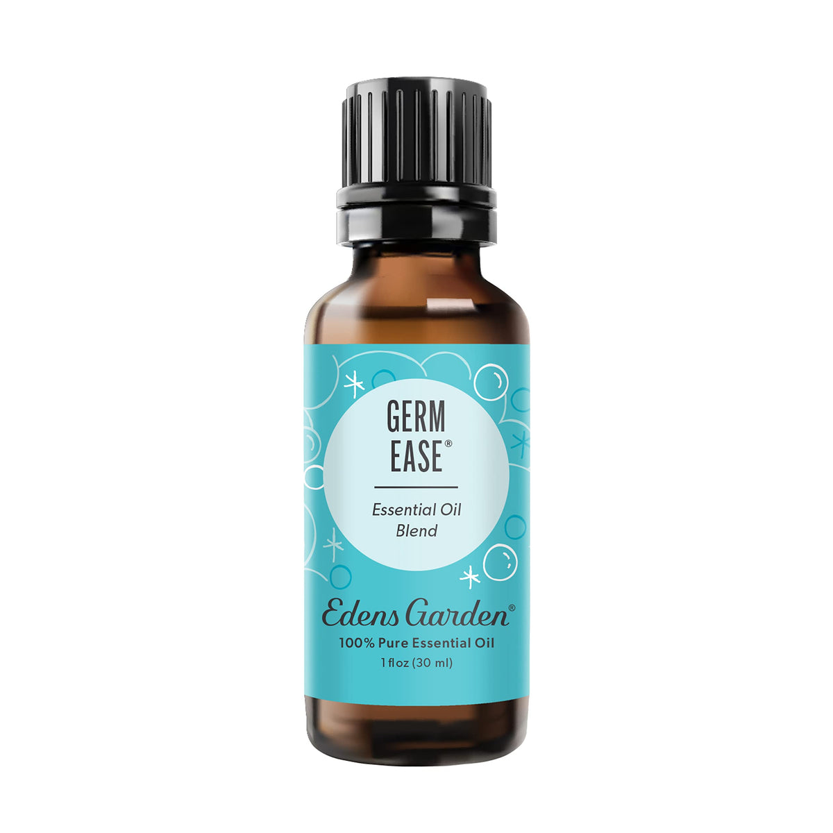 Edens Garden Germ Ease bottle front for uplifting ambiance.